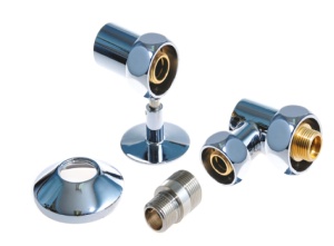 SMT767SCH040504CN Комплект для полотенцесушителей 3/4" внутренняя х 1/2" наружная резьба, с экцентриклм и отражателем, 20 комплектов в упаковке